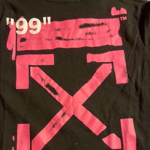 Off white pink and black t shirt - Picture 1 of 4